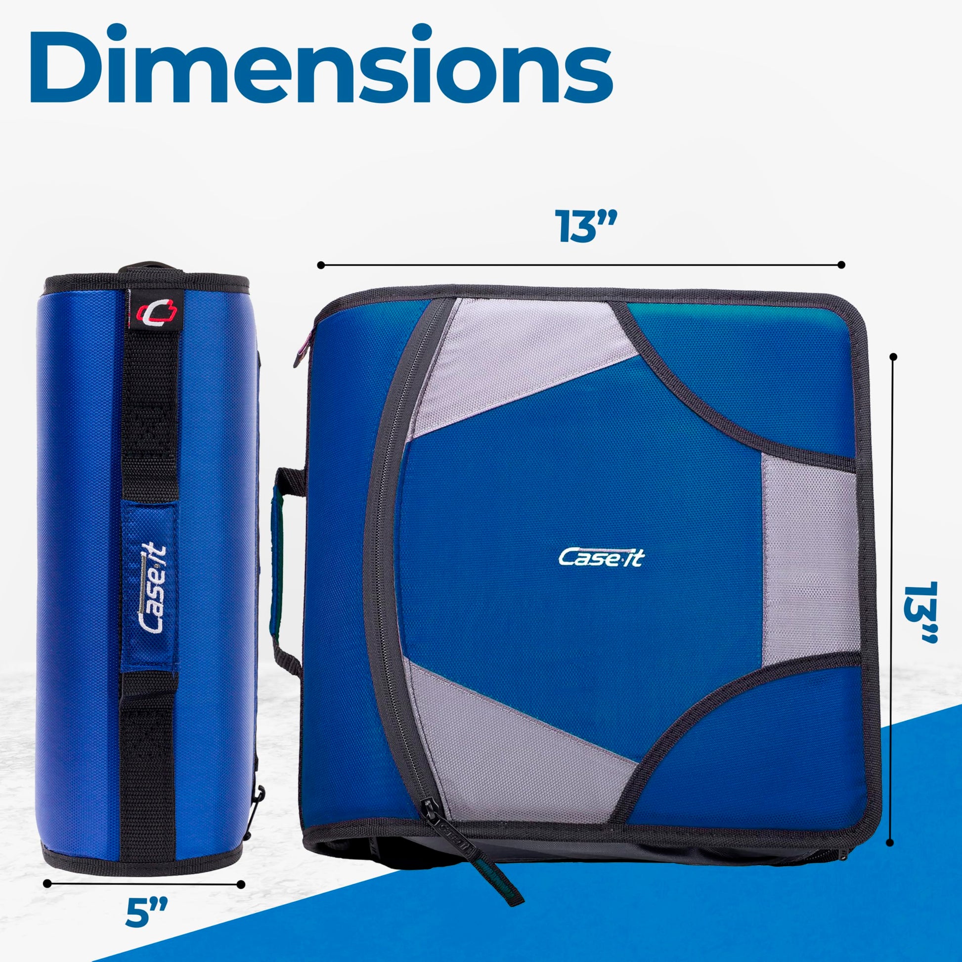 Case-it School Zipper Binder | 4" D-Rings | 800-Sheet | D-186 Midnight Blue