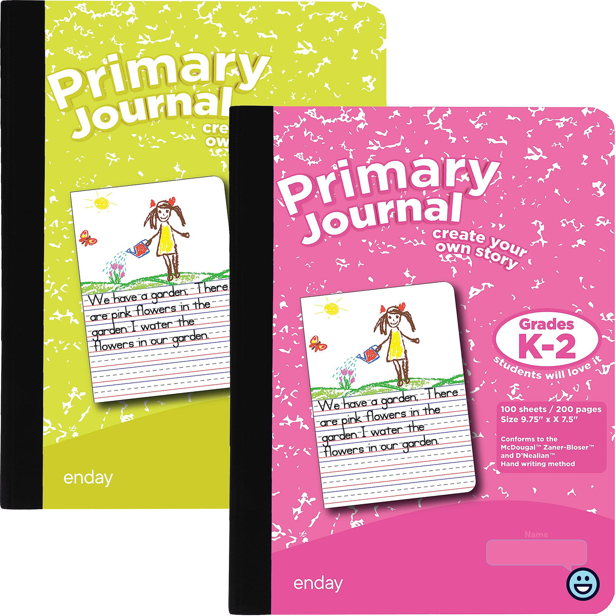 Enday Primary Journal Grades K-2, Primary Writing Journal, Half Page Ruled Primary Journal
