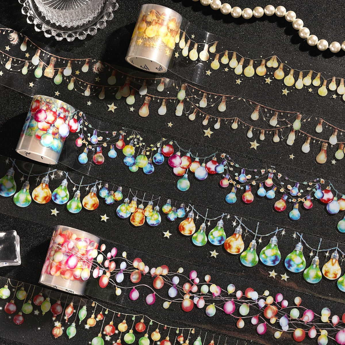 YOUQIWJ Vintage Floral Wide Washi Tape, 6 PET Rolls for Journaling Crafts