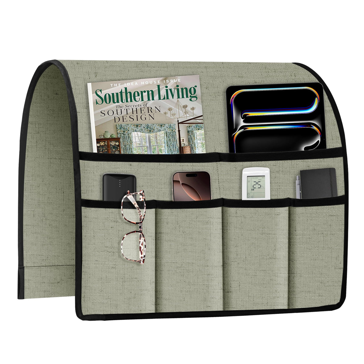 Joywell Remote Control Holder Armchair Caddy Armrest Organizer Sage Green