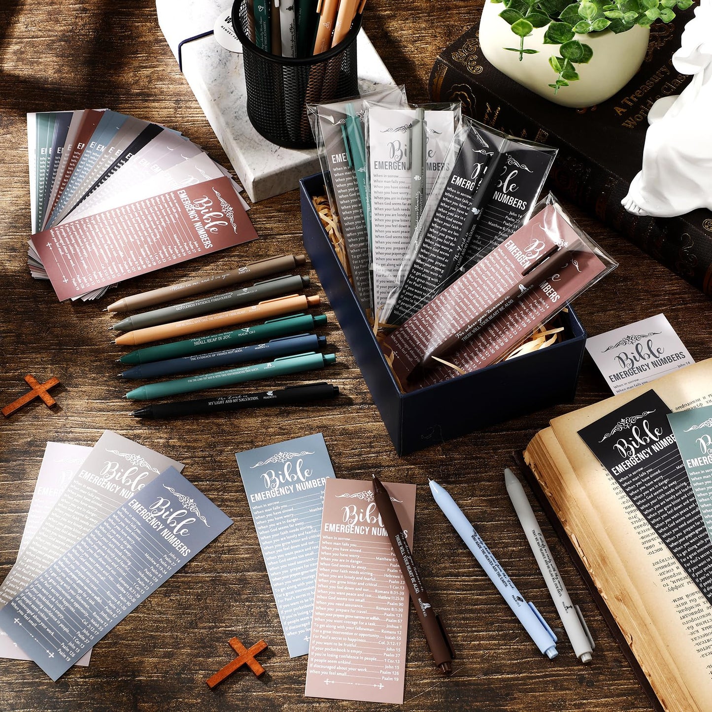 Feifeiya 50 Sets Christian Pens Bible Verse Gifts, Boho Color, English