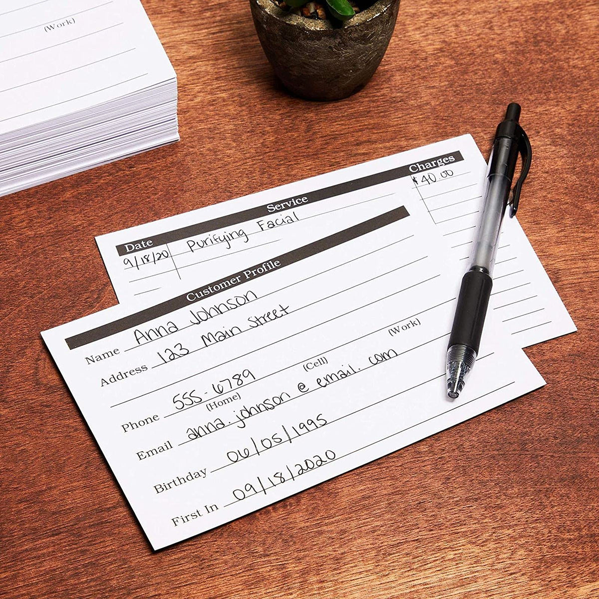 Okuna Outpost Client Profile Cards - Salon Office Supplies for Stylists - Durable 250gsm Contact