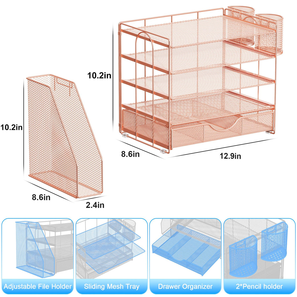 gianotter 5-Tier Desk Organizer with Drawers and File Holders