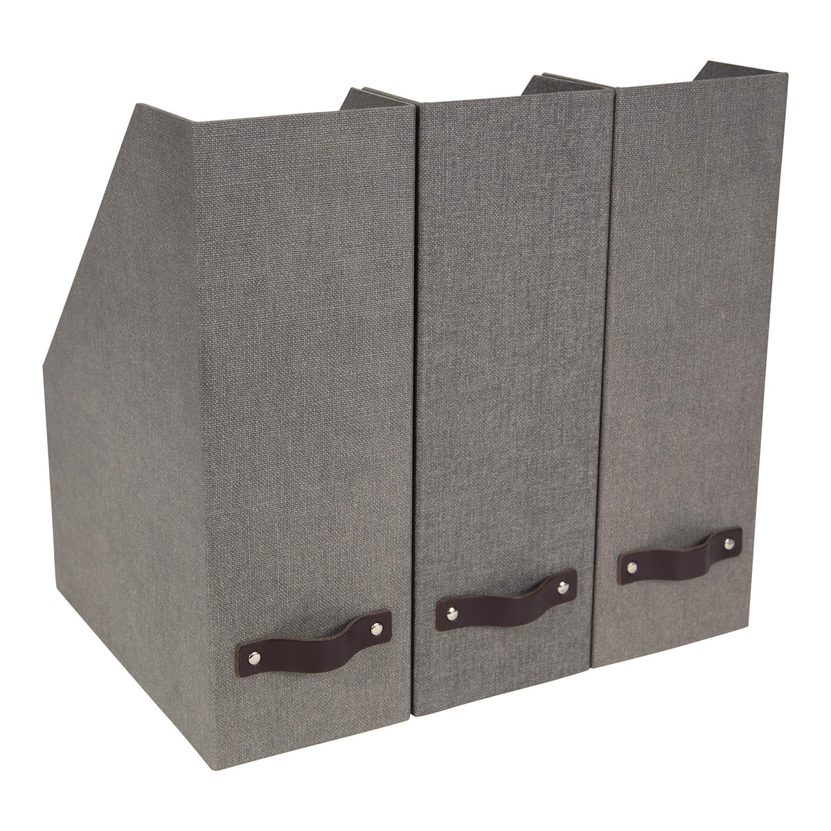Bigso Box of Sweden Estelle Canvas Fiberboard Upright Magazine Storage Box Organizer for Papers &