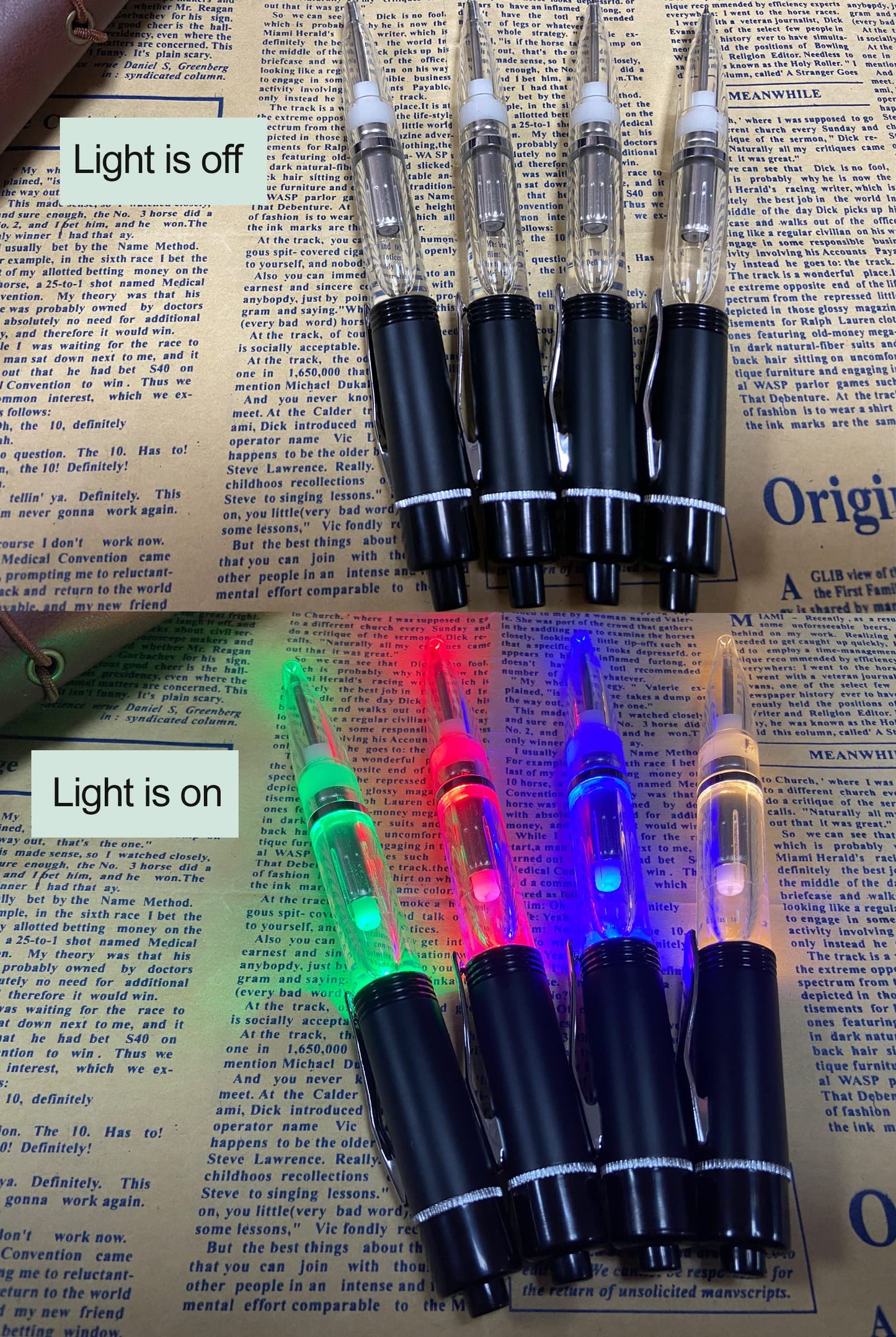 Glovion LED Light Pen, Lighted Ballpoint Pen Penlight for Nighttime Writing, LED Writing Pen Fine