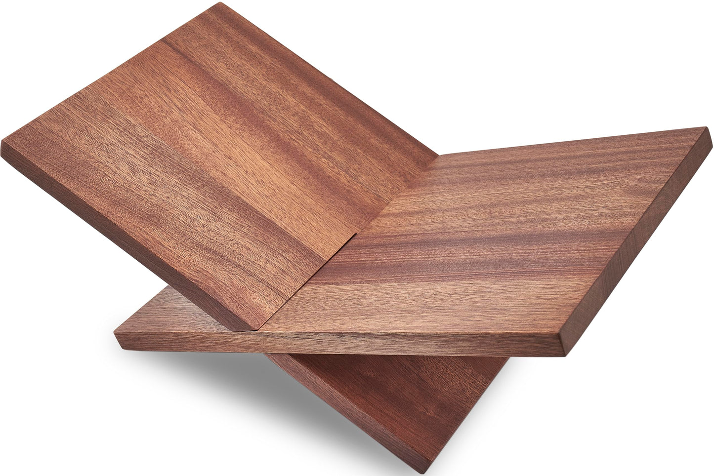 Honygebia Solid Wood Book Stands - Cross Frame Sapele Wooden Book Holder, Open Bookstand for