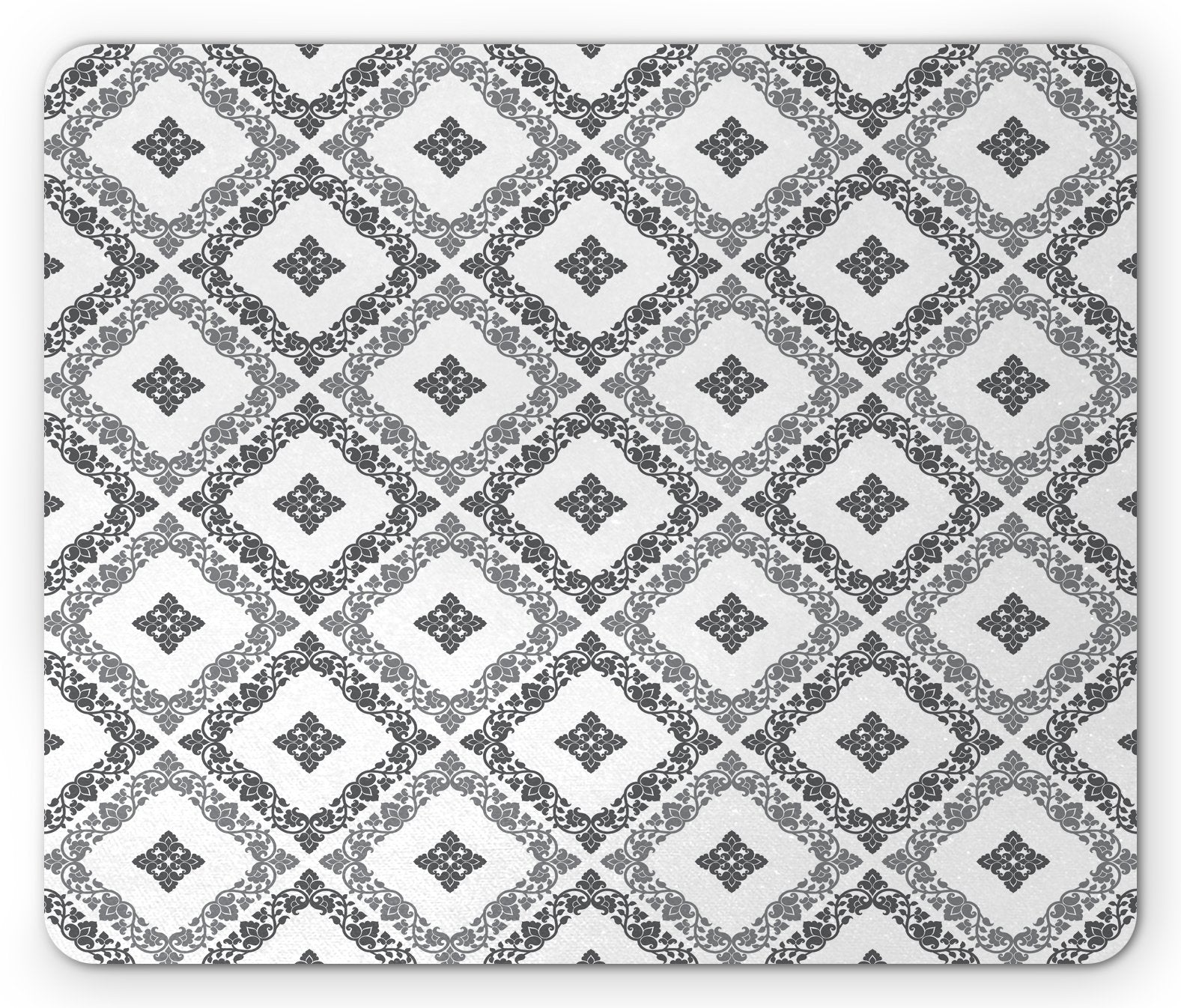 Lunarable Victorian Mouse Pad, Romantic Antique Floral Design in Triangle Forms Image Print