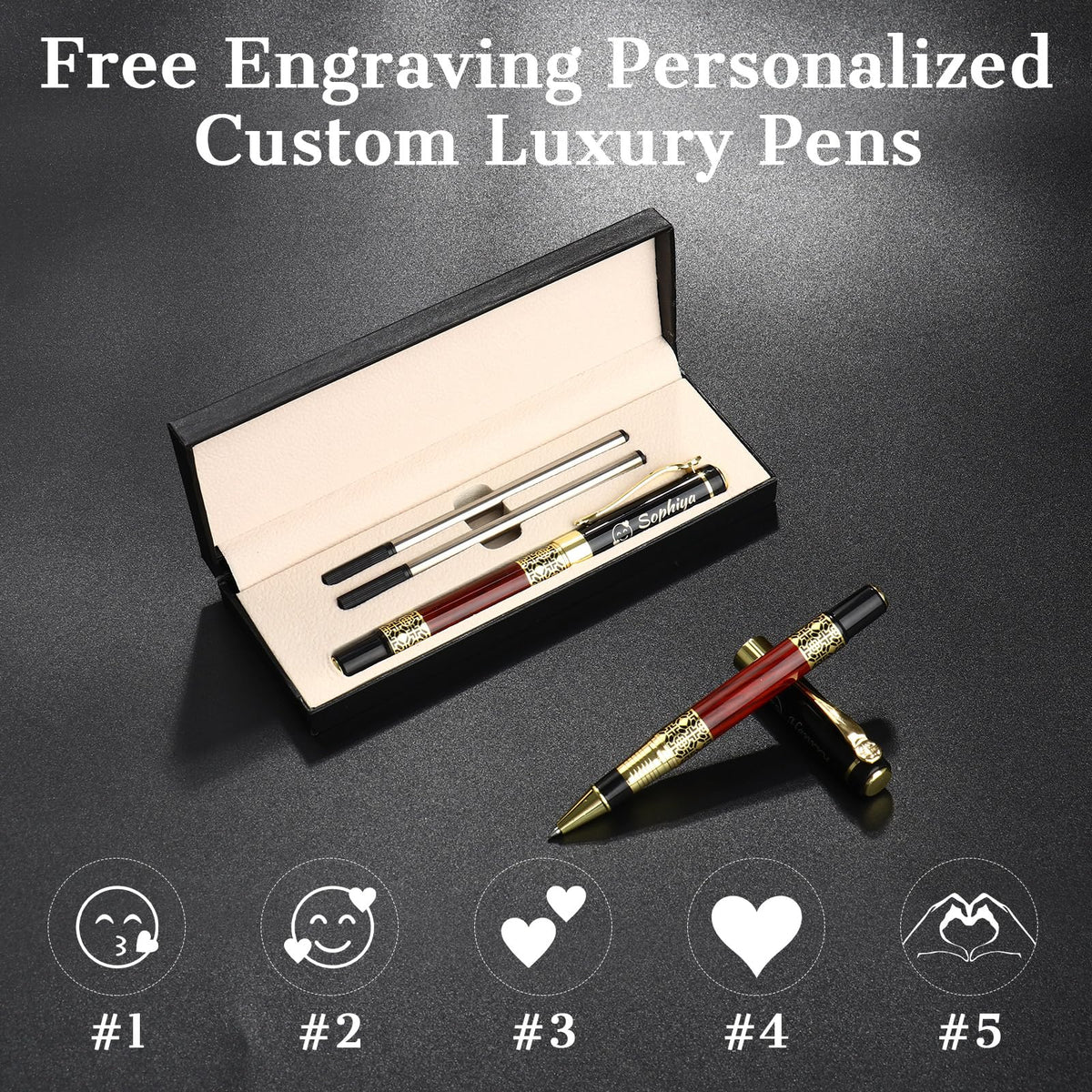 Bnesi Luxury Pen,Personalised Pens Sets With Free Engraving for Men Women Gift Professional