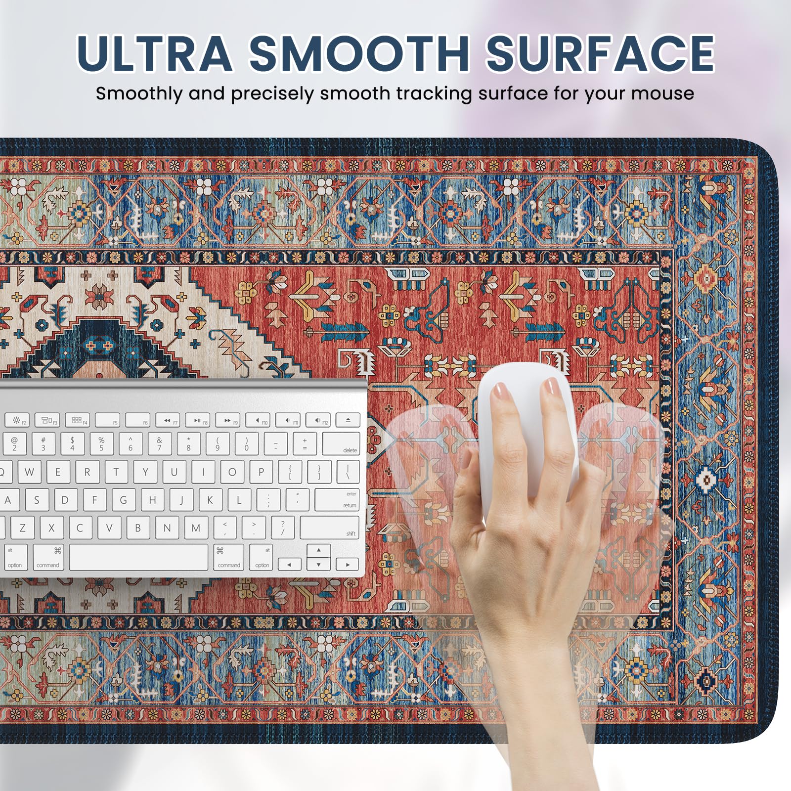 iLeadon Persian Rug Mouse Pad, Large Desk Mat for Keyboard and Mouse