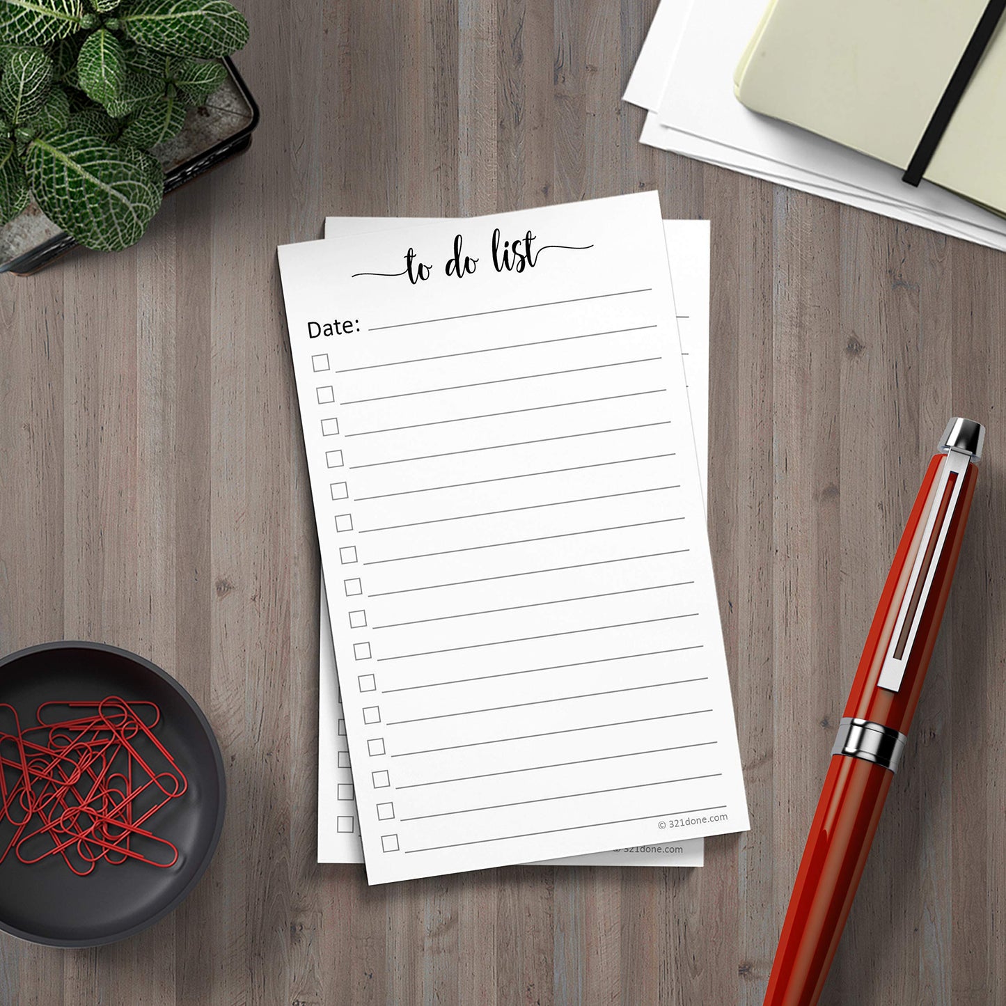321Done To Do List Cards, 3x5, Set of 100, with Date Line