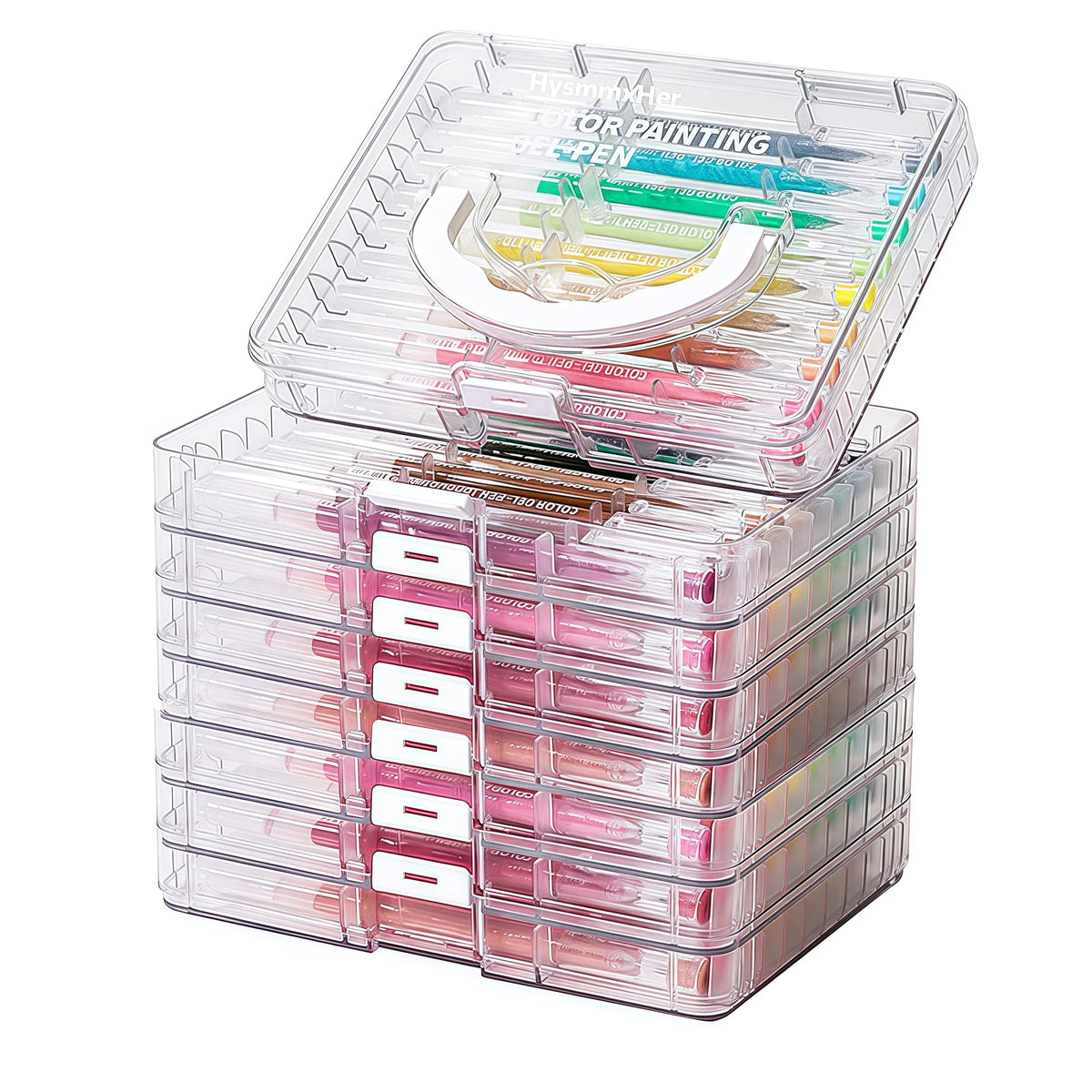 HysmmxHer 72 Advanced Colored Gel Pens Set, 0.6mm Fine Point for Black Paper & White Paper, Pens