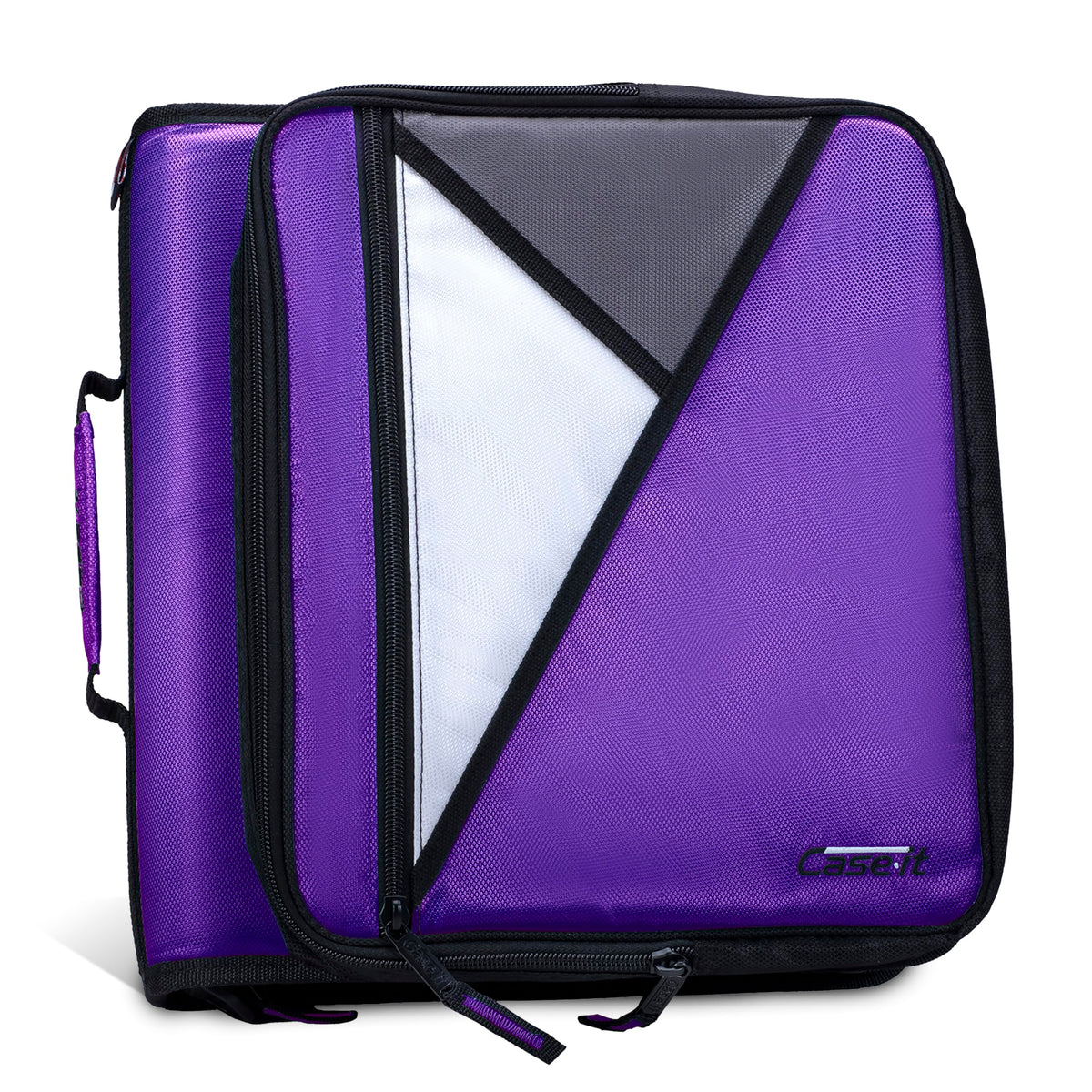 Case-it School Zipper Binder | 2" O-Rings | 400-Sheet | LT-007 Deep Purple