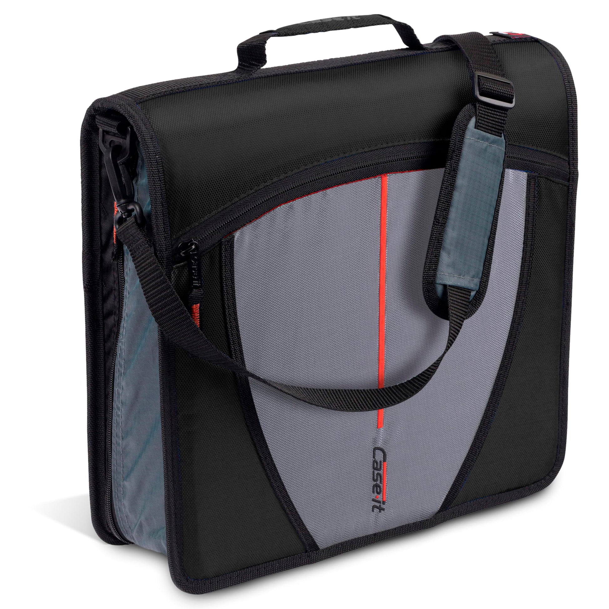 Case-it School Zipper Binder | 3-Inch O-Rings | 600-Sheet | D-146 Jet Black