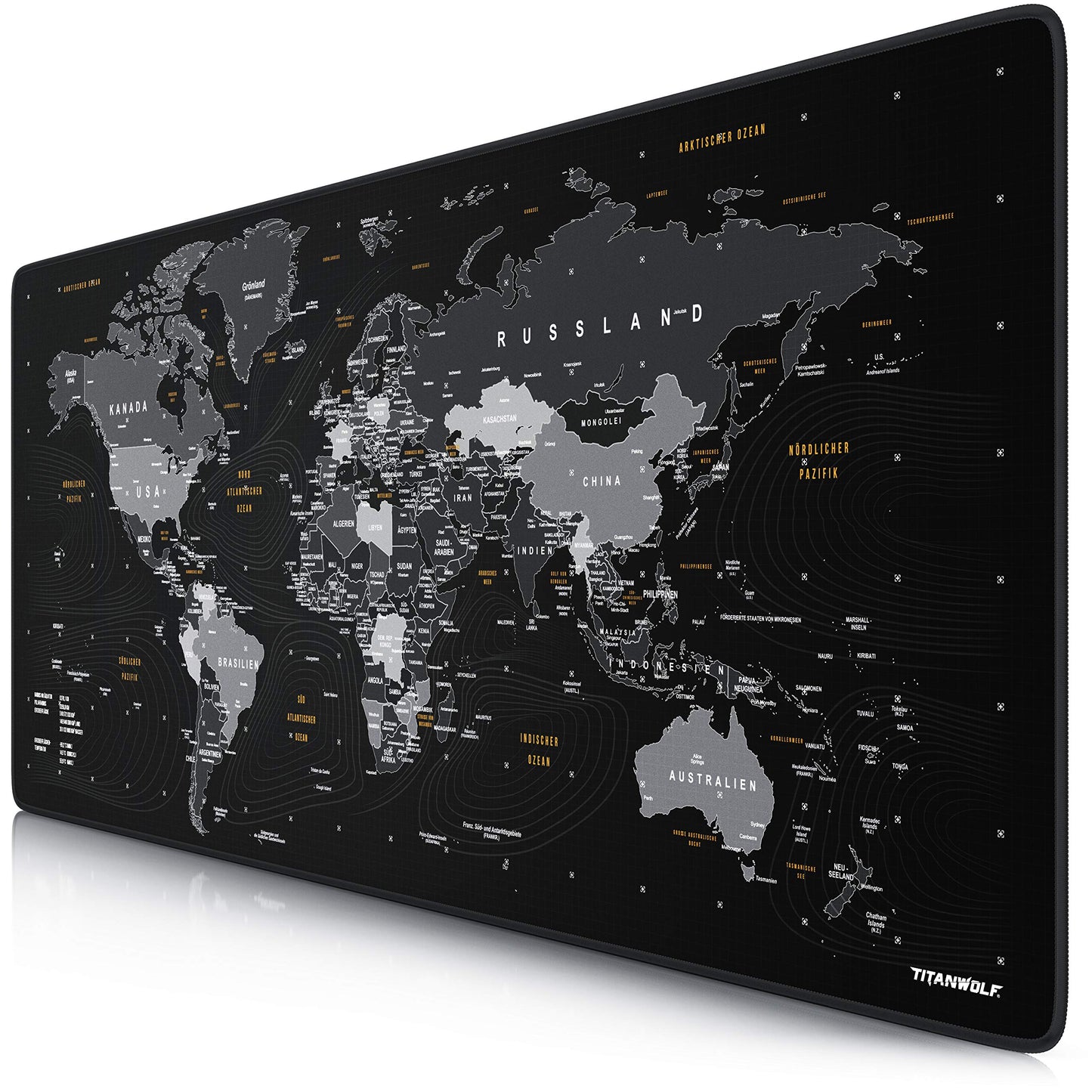Titanwolf – German Layout – Titanwolf XXL Gaming Mouse Mat 900 x 400 x 3 mm – Desk Mat Large – XXL