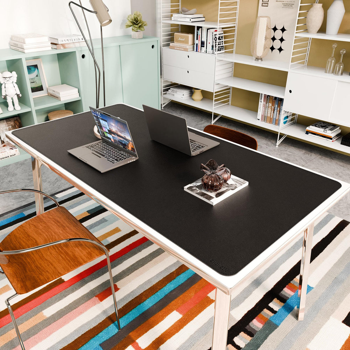 Chihein Cork & PU Leather Desk Mat 55” x 28” Black