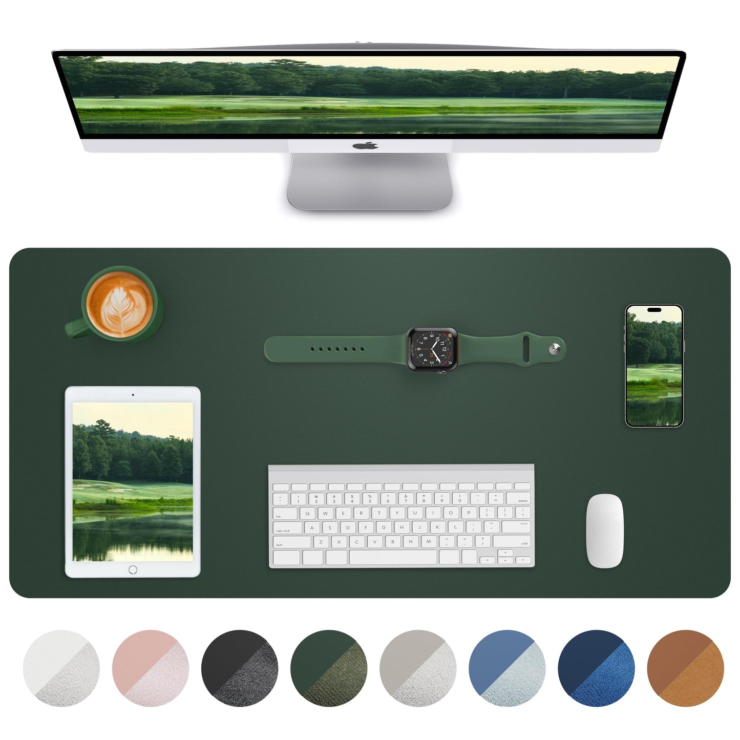 Leather Desk Pad Blotter,Mouse Pad,Office Desk Mat, Non-Slip PU Leather Desk mat,Large Desk