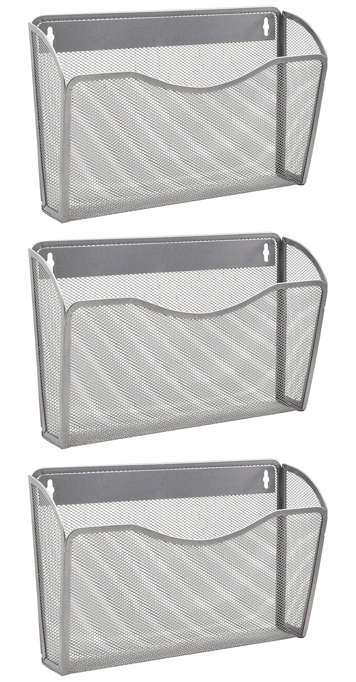 EASEPRES 3 Single Pocket Mesh Hanging File Organizer, Vertical Wall Mounted Magazine File Holder