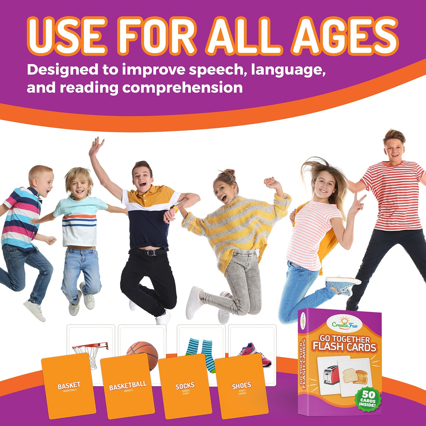 CreateFun Go Together Flash Cards, 50 Real Matching Picture Cards, 25 Pairs