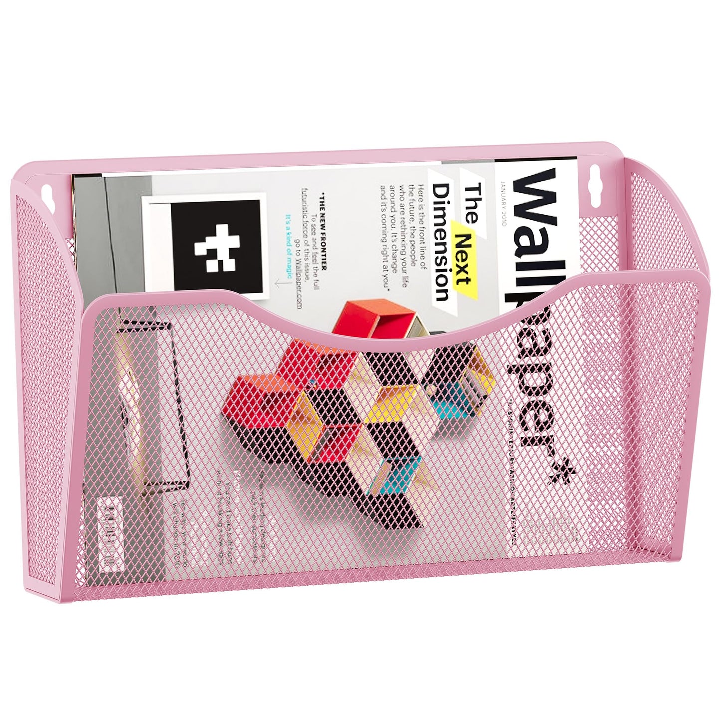 EasyPAG Wall File Organizer, Metal Mesh Hanging File Folder Holder for Letter/A4 Size Folders