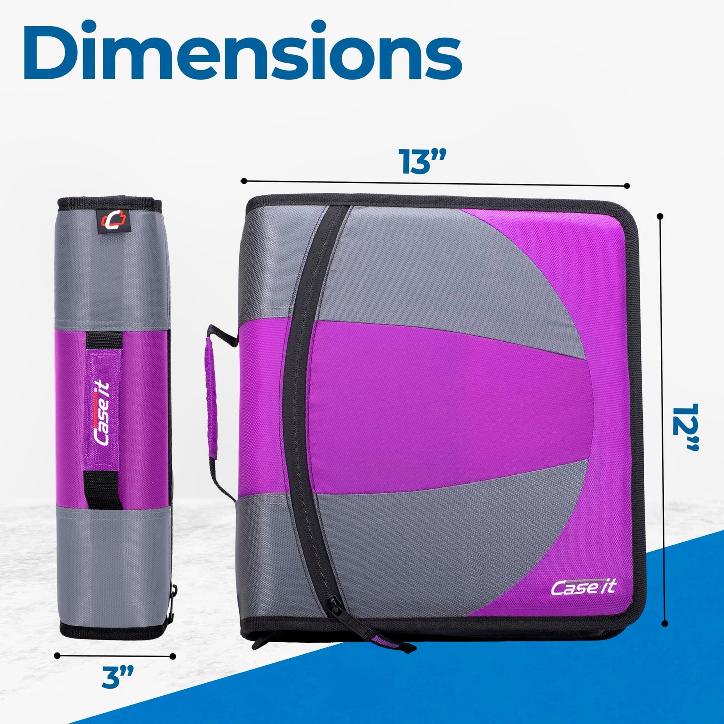 Case-it Dual Binder | Two 1.5" D-Rings | 600-Sheet | Dual-101 Deep Purple
