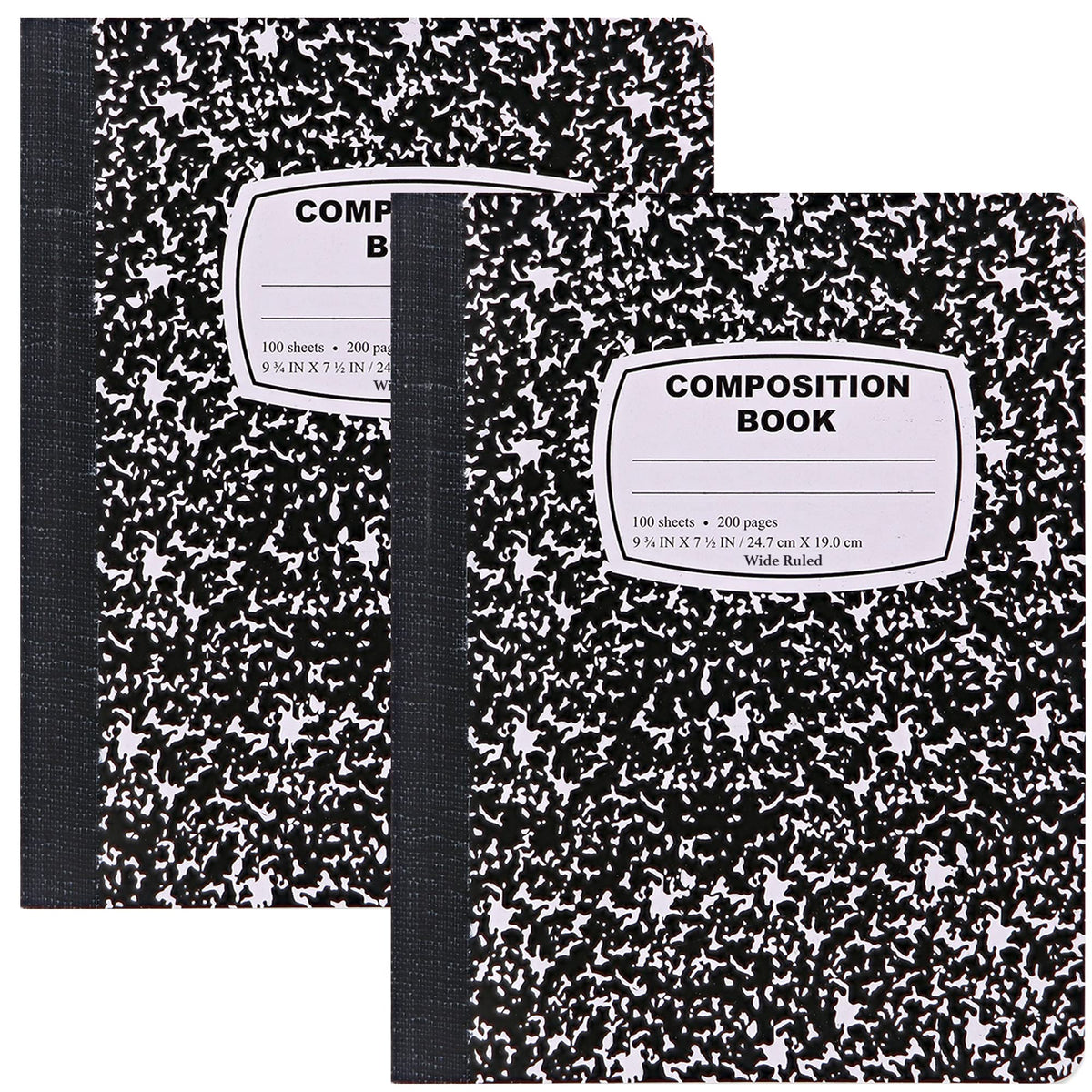 Enday Marble Composition Notebook Wide Ruled (2 Pack) 100 Sheets