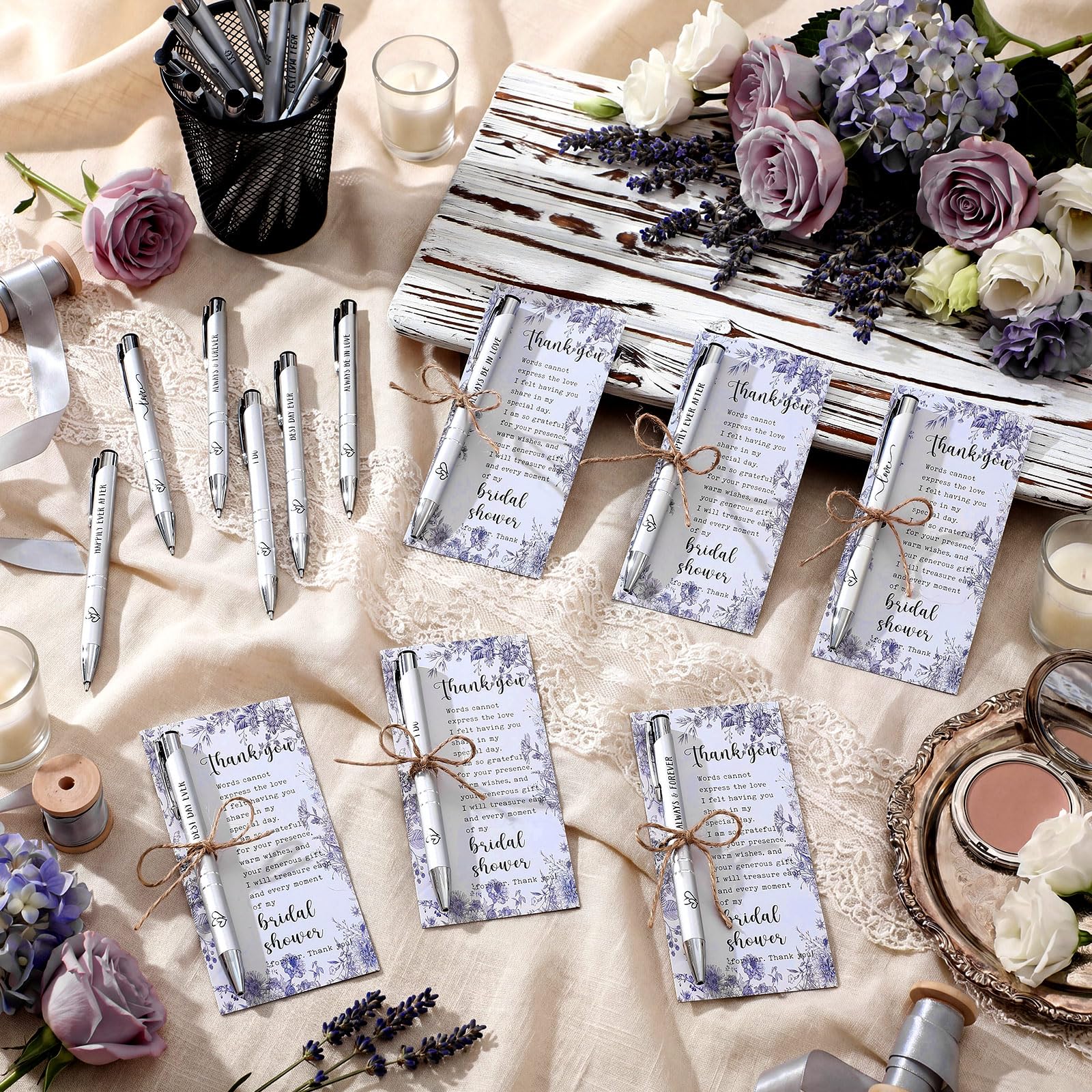 Chiisong 30 Sets Bridal Shower Favors for Guests, Blue Floral