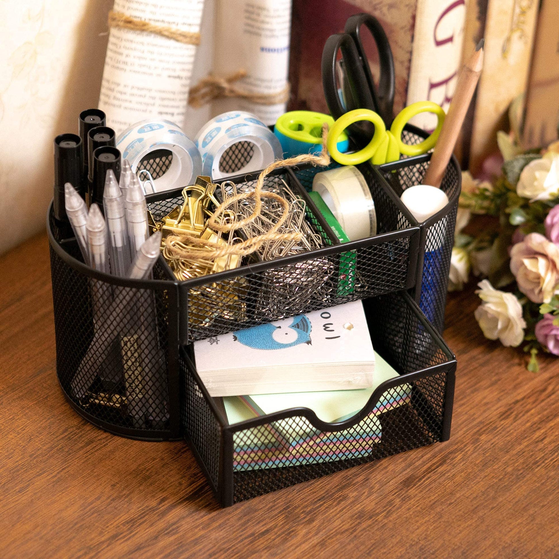 Desk Organizer, Office Supplies Pen Holder Organizers Multi-Functional Mesh Desk Organization