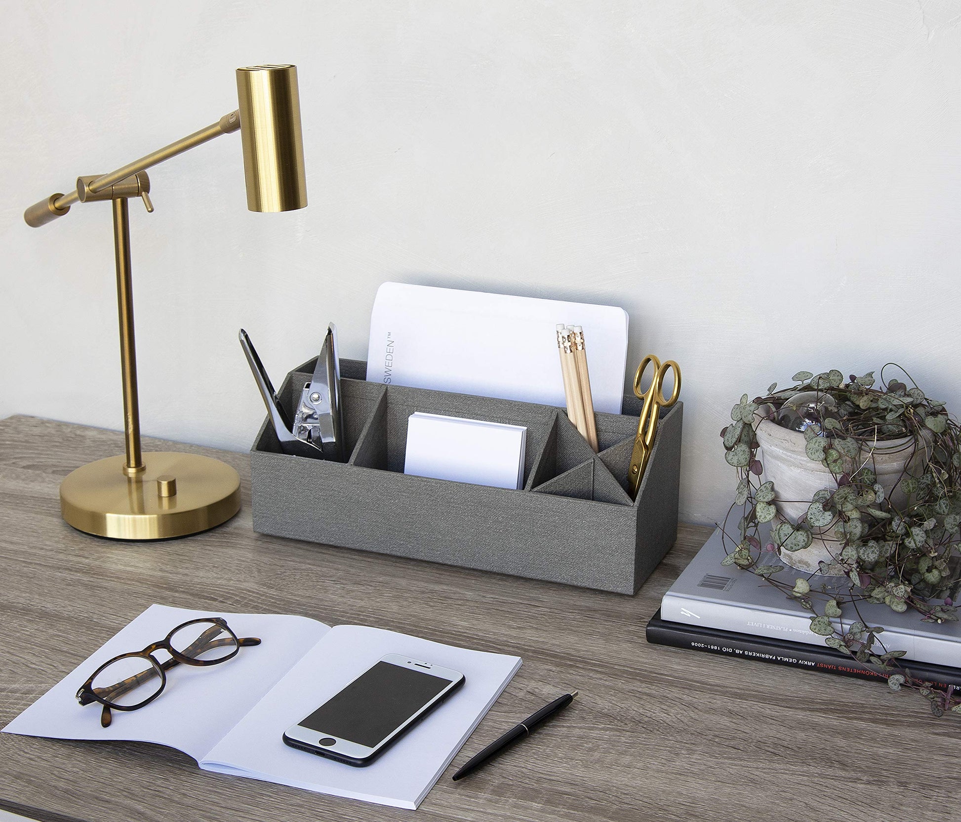 Bigso Elisa Desktop Organizer - Durable Office Desk Organizer with 7 Compartments for Office