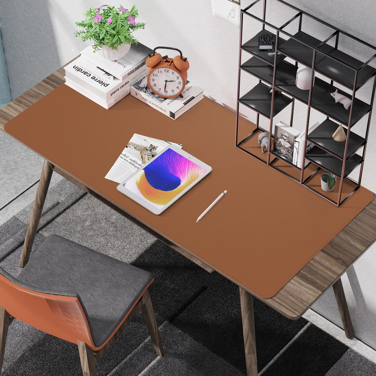 AFIING Cork Desk Mat 47" x 23.6", Dual-Sided Natural Cork & PU Leather Desk Pad, Non-Slip