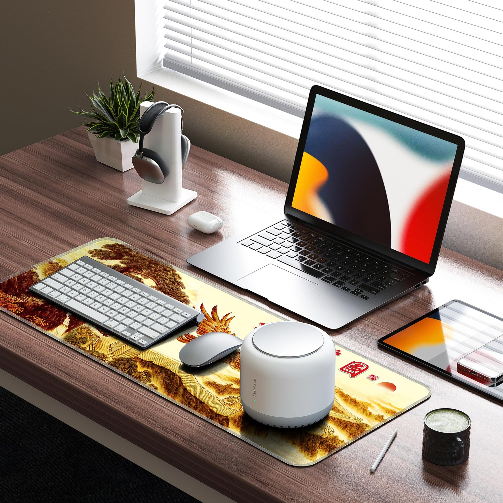 LL-COEUR XXL Landscape Gaming Mouse Pad Computer Keyboard Mat Office Desk Pad (Eagle, 31.4" x 11.8"
