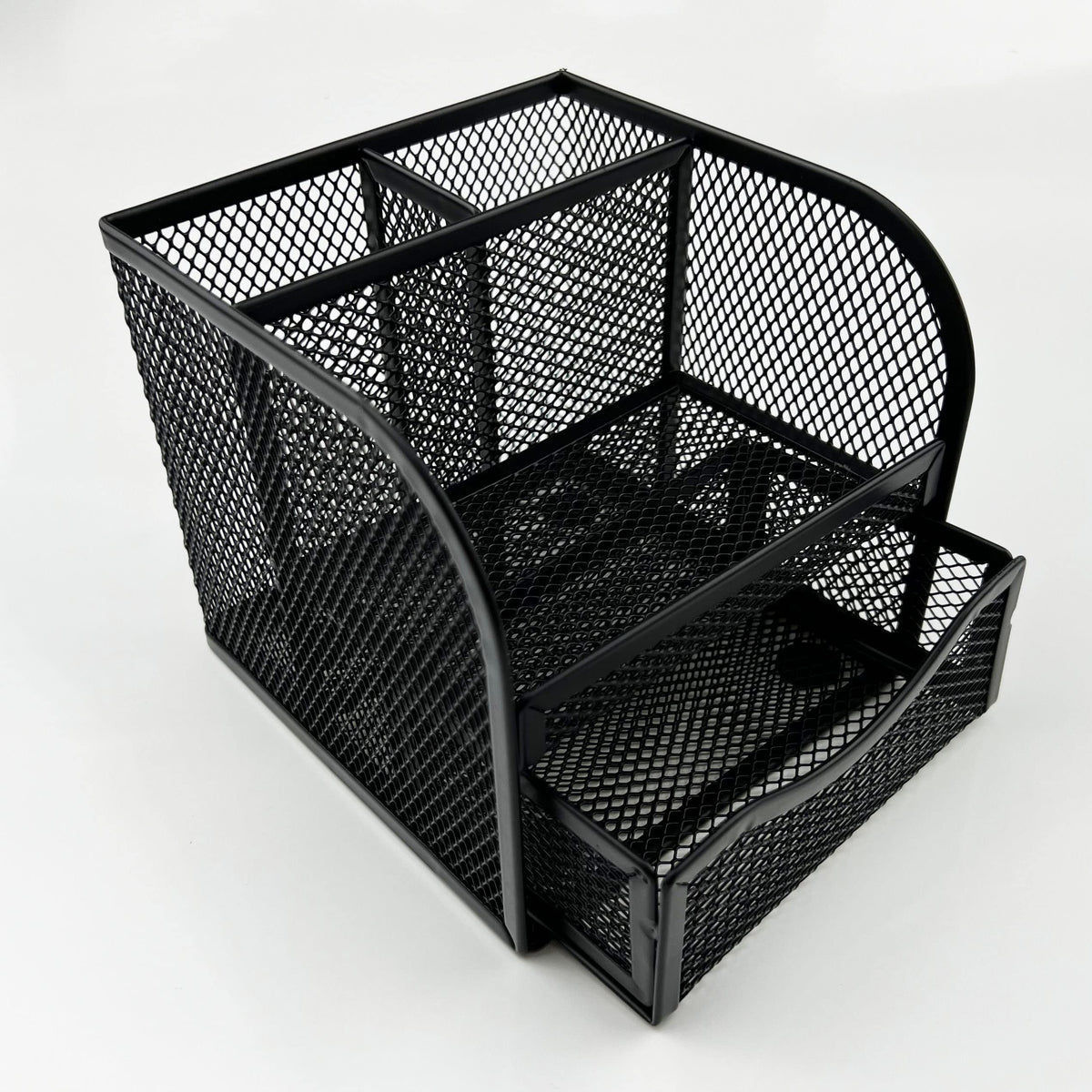 Fengtaiyuan T11, Black Square Metal Wire Mesh Pencil Holder, Pencil Cup, Pen Holder, Desktop