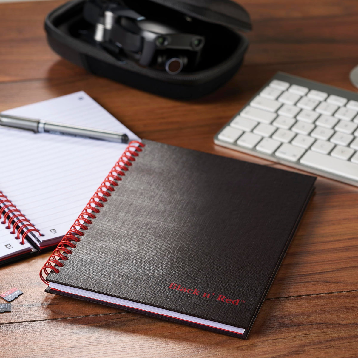Black n' Red Notebook, Business Journal, 8-1/4" x 5-1/4", 70 Sheets, Ruled, Optik Paper, Scribzee