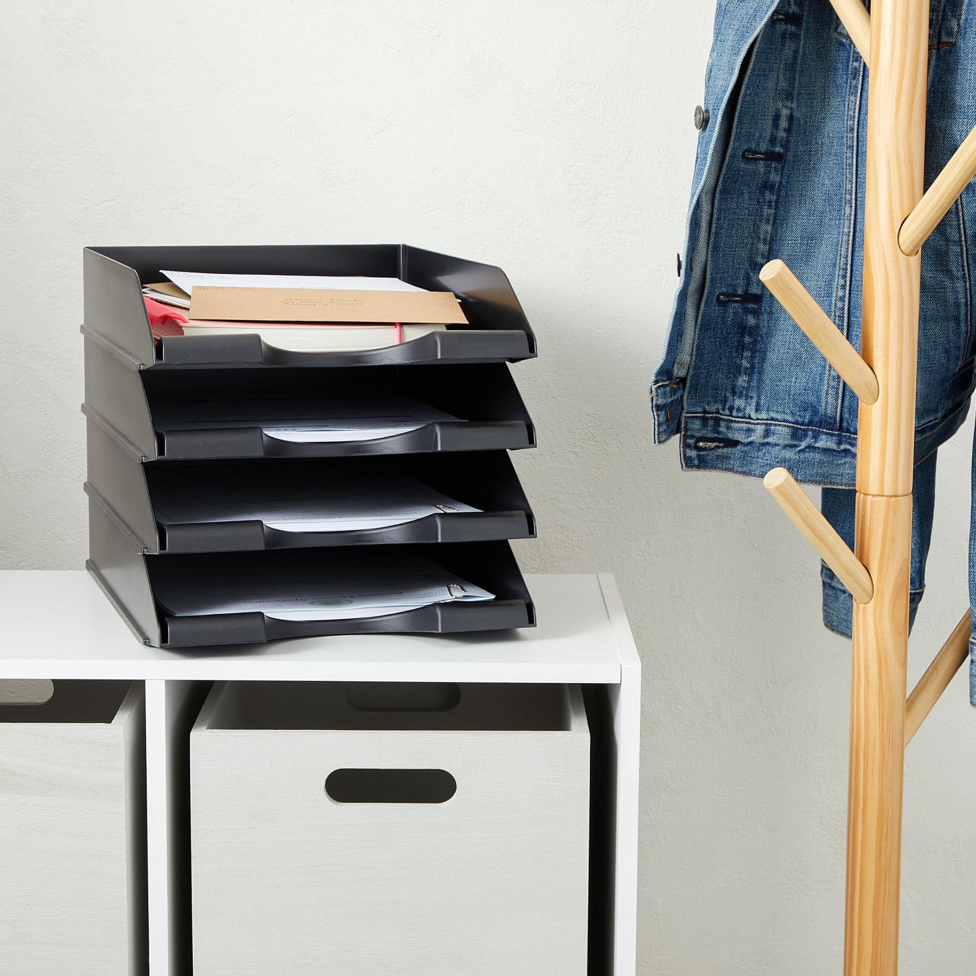 Stockroom Plus Letter Tray - Stackable Desk Organizer Trays - Desktop File Organizer - Mail &