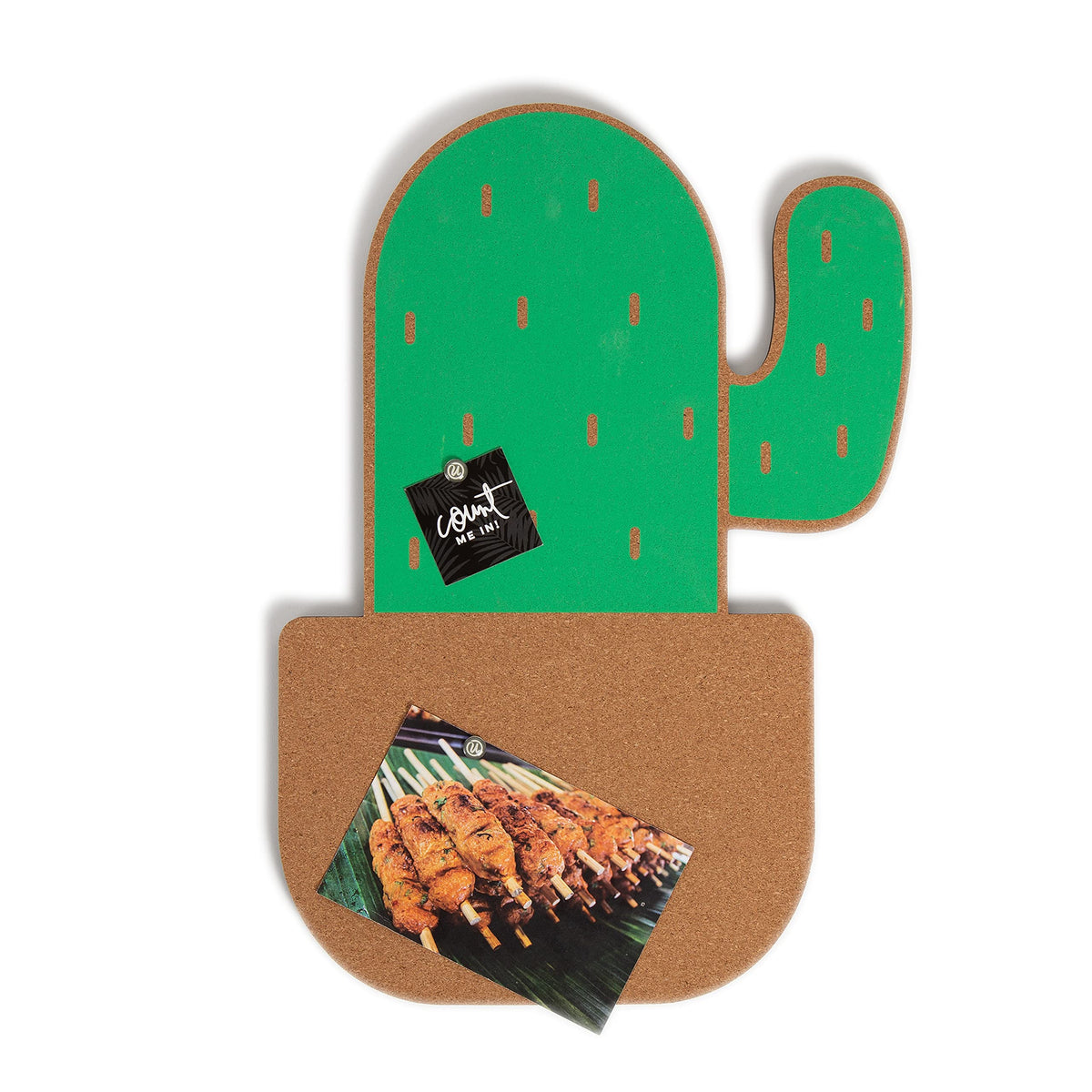 U Brands Cork Bulletin Board, Potted Cactus Shape Pinboard, 12” x 17”