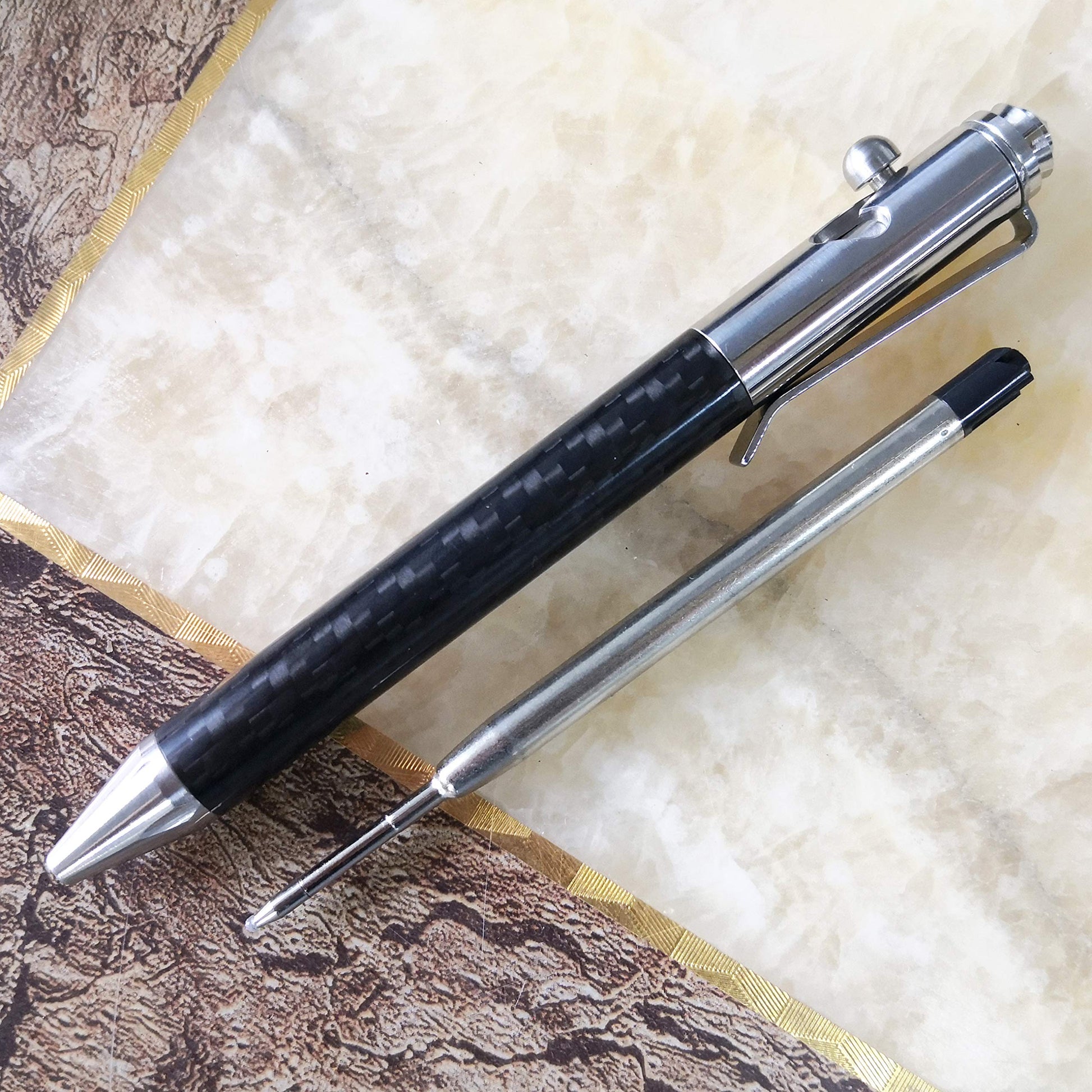 SMOOTHERPRO Carbon Fiber Bolt Action Pen, Compatible with Parker Refill