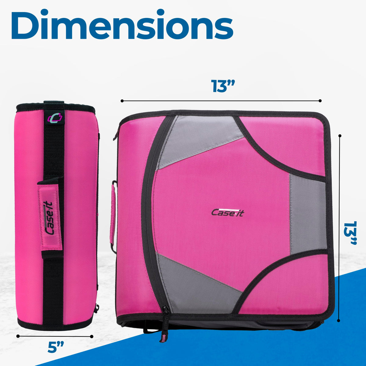 Case-it School Zipper Binder | 4-Inch D-Rings | 800-Sheet | D-186 Magenta