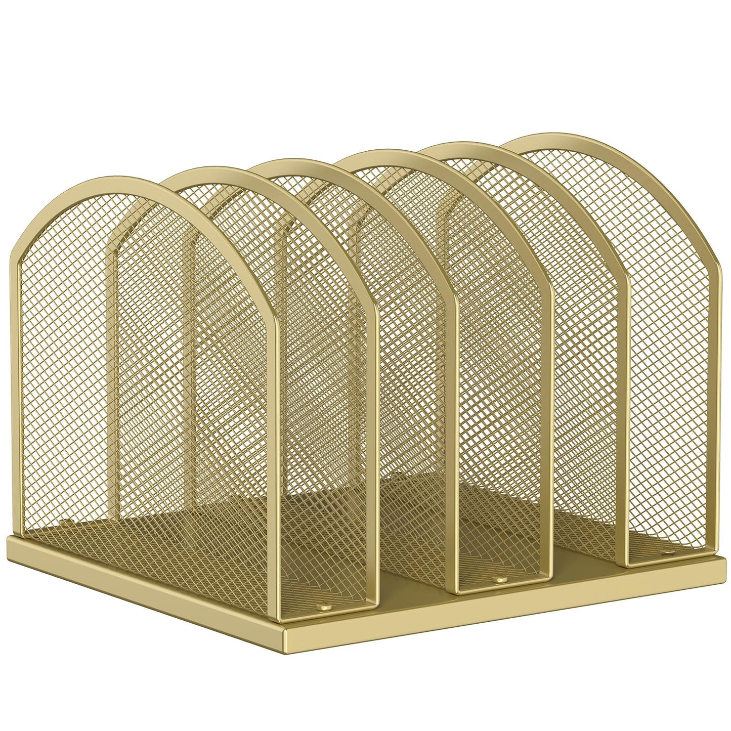 Gawerk 5-Section Vertical Desktop Organizer, 5-Section Mesh File Folder Stand Sorter for Office