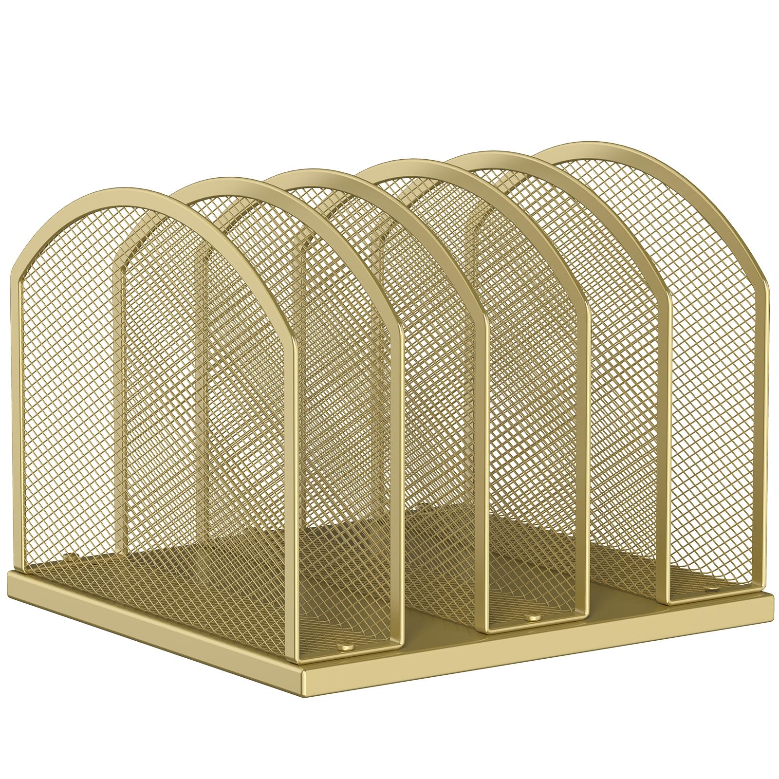 Gawerk 5-Section Vertical Desktop Organizer, 5-Section Mesh File Folder Stand Sorter for Office
