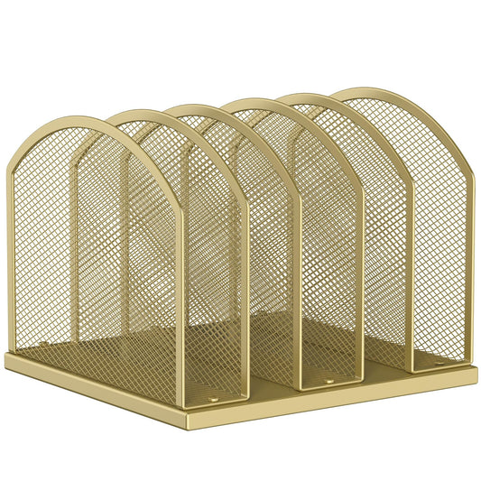 Gawerk 5-Section Vertical Desktop Organizer, 5-Section Mesh File Folder Stand Sorter for Office