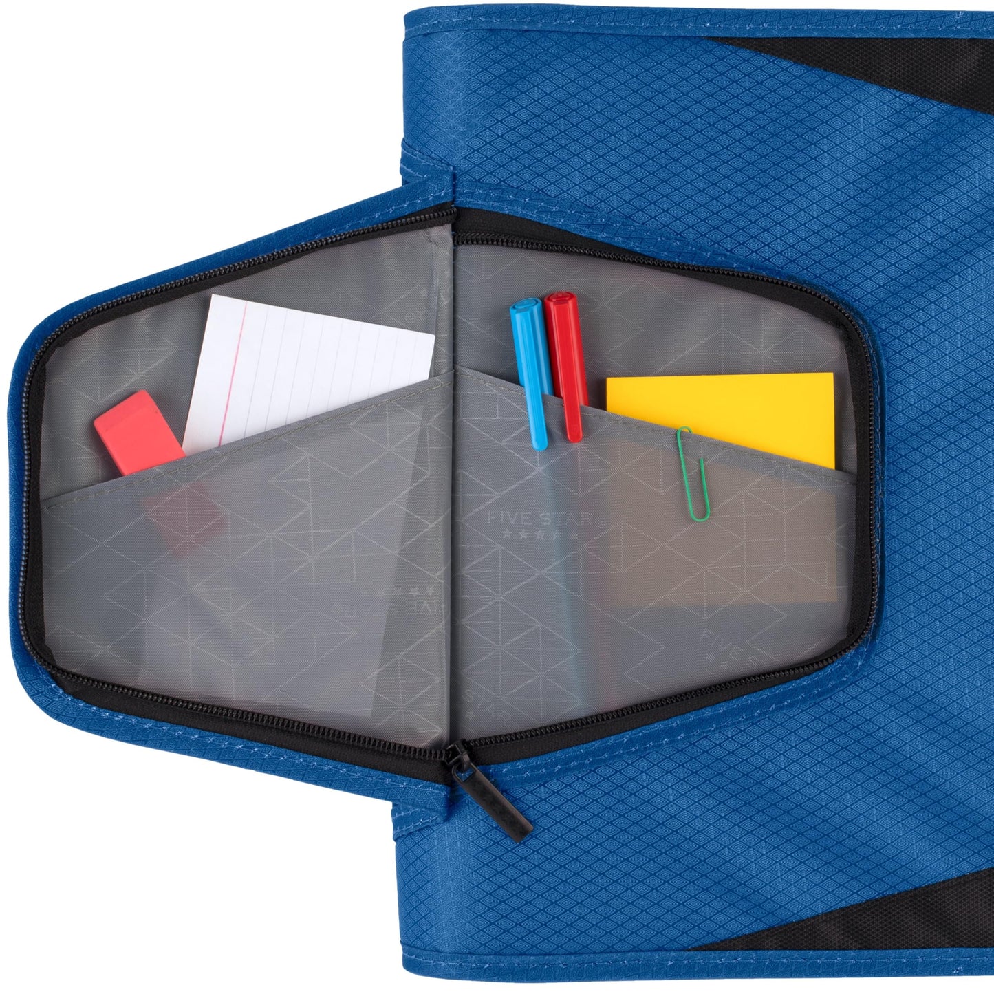 Five Star Zipper Binder, 1-1/2 Inch 3-Ring Binder with Round Rings, 3-Pocket Expanding File, 500