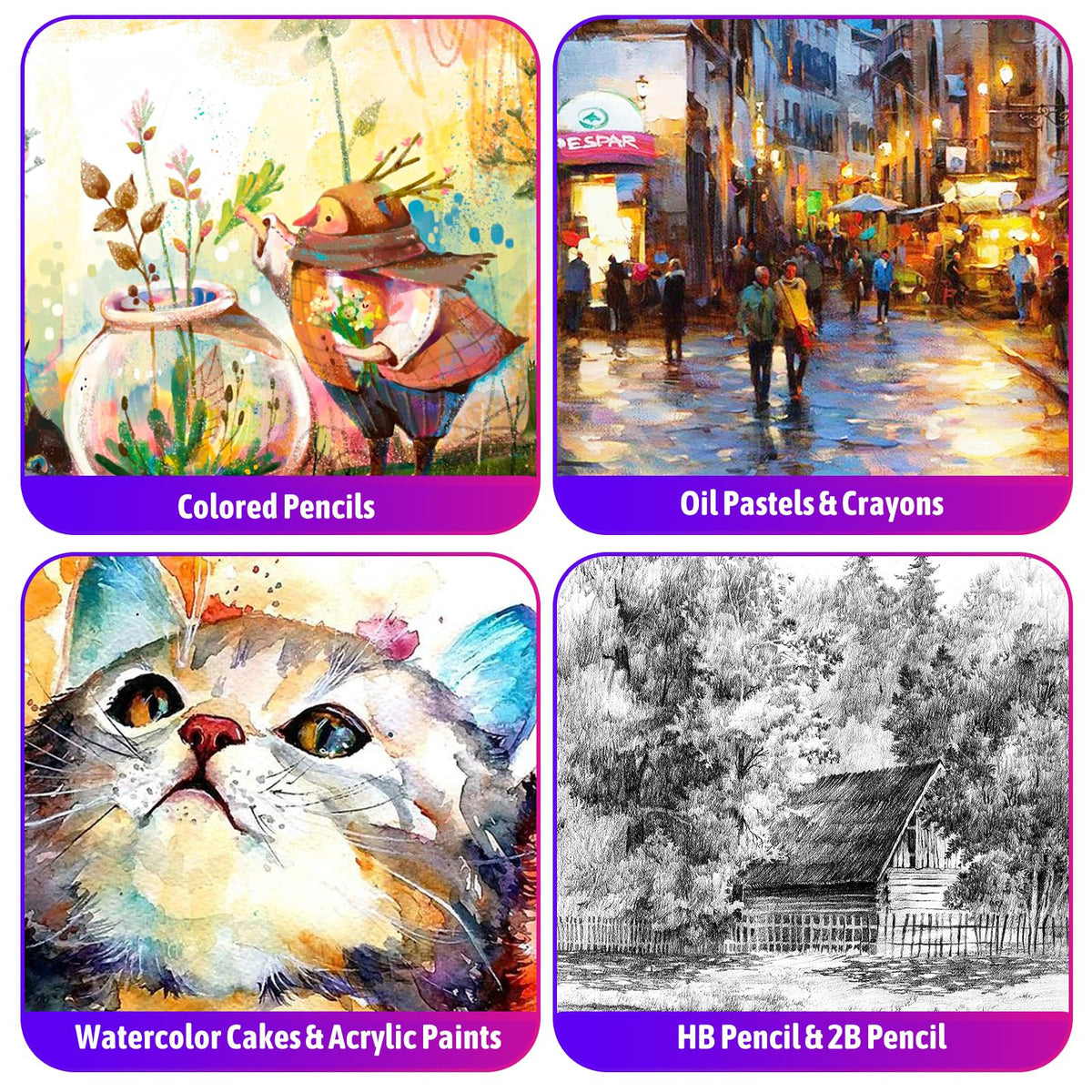 iBayam Pink Art Supplies, Color Drawing Sets, Teen Girl Gifts Trendy Stuff