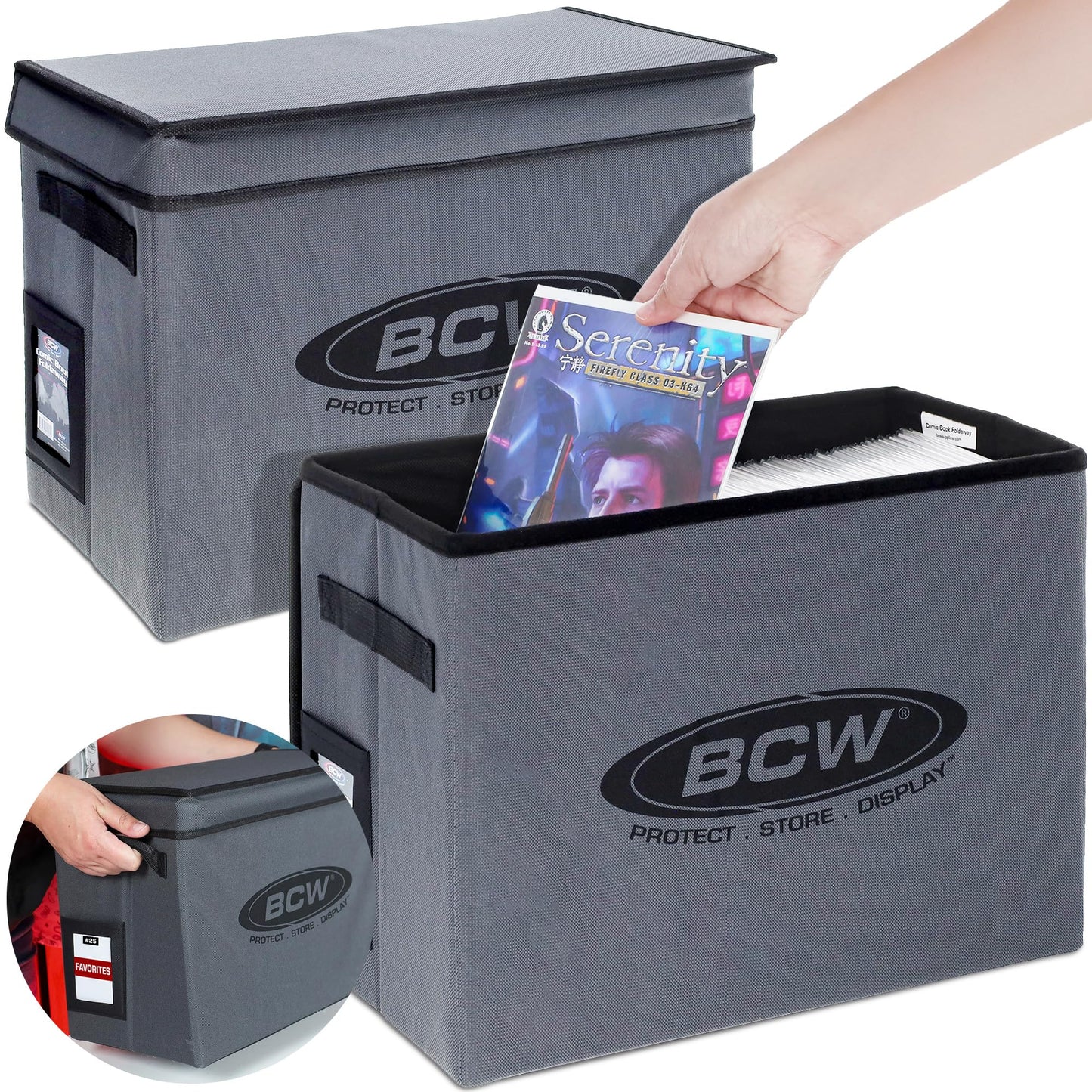 BCW Comic Book Storage Box - 2 ct | Foldable Case | Each fits 125-150 Sleeved and Boarded Comic