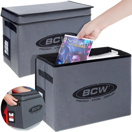 BCW Comic Book Storage Box - 2 ct | Foldable Case | Each fits 125-150 Sleeved and Boarded Comic