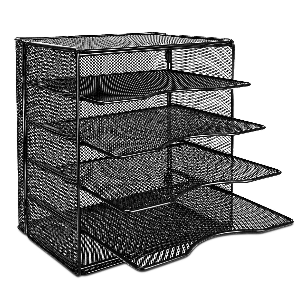 Amazon Basics 5-Tier Mesh Desk Organizer, File Holder, Paper Sorter for Office Supplies, Mail