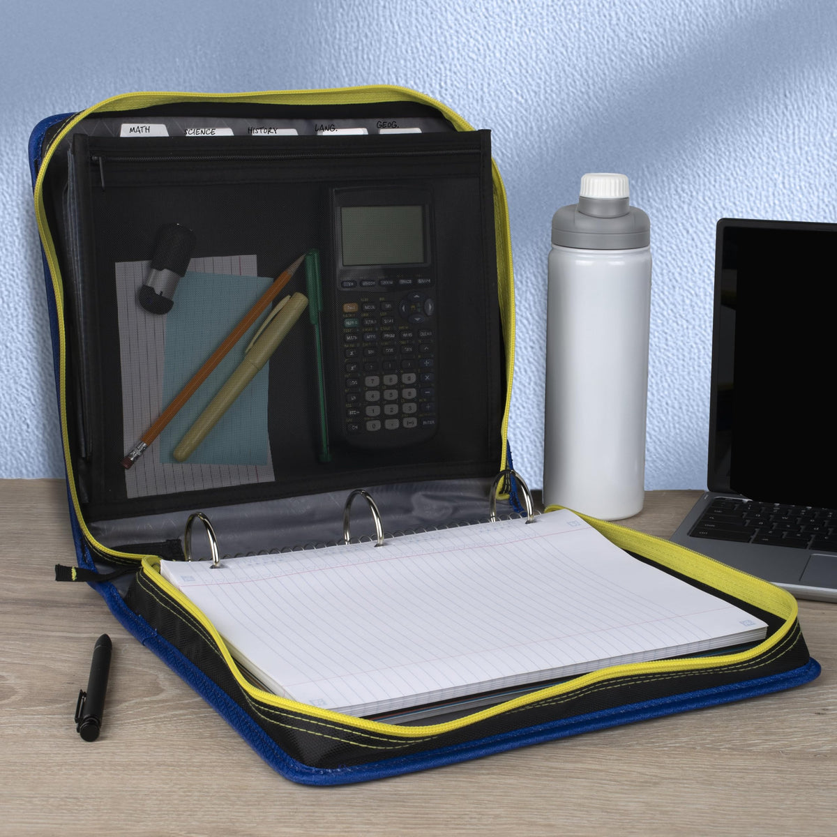 Five Star Zipper Binder 2 Inch O-Rings Case Organiser with Expansion Panel and 5-Tab Expanding File