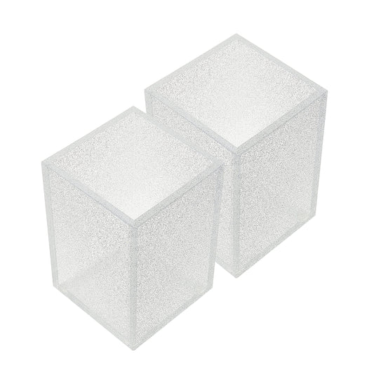 Acrylic Pen Holder Organizer Two Pack, 5mm Thick Clear Pencil Cup for Storing Office Supplies