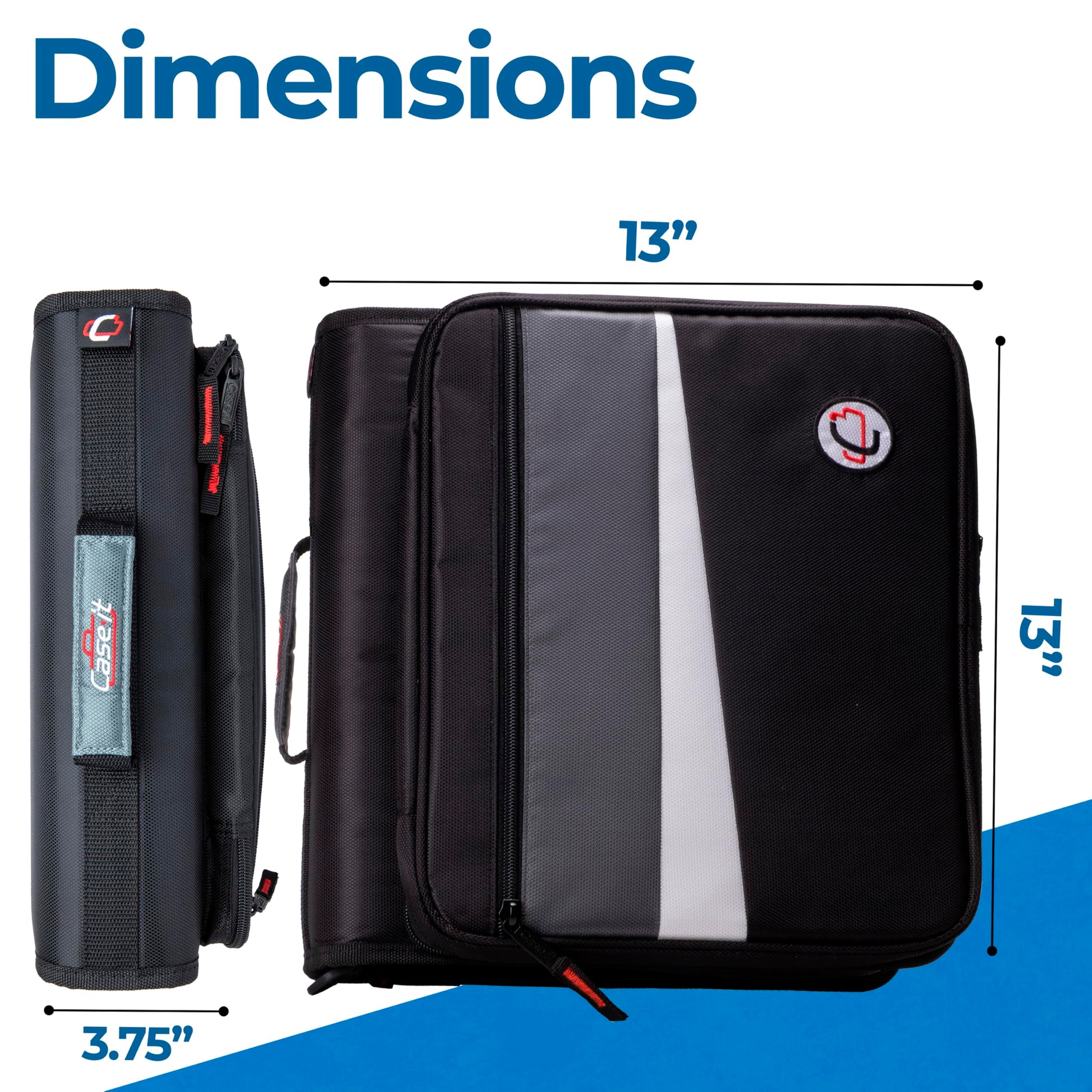 Case-it Workstation Zipper Binder | 2-Inch O-Rings | LT-117 Black