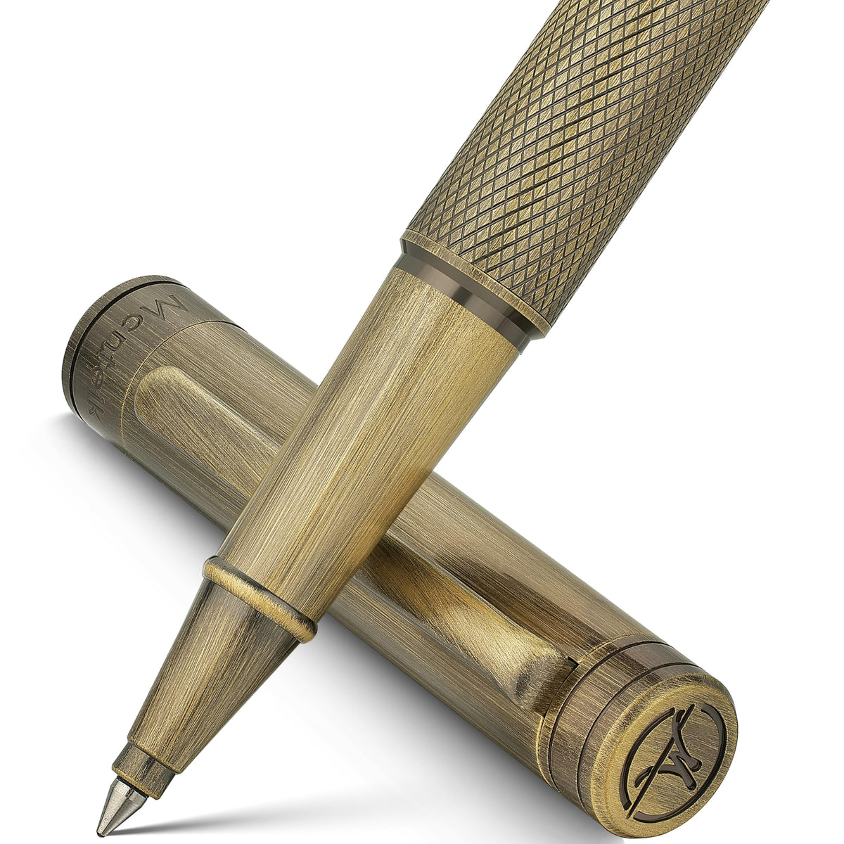 MCNTEIK Bronze Rollerball Pen, Stunning Luxury with Mesh Texture Design、Schmidt Ink Refill, Nice