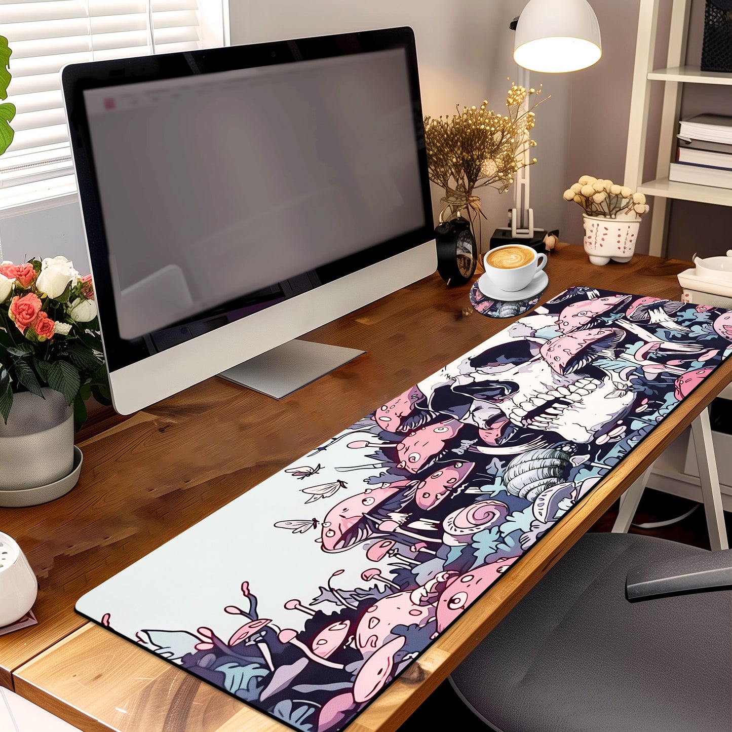 Extended Mouse Pad with Coaster 31.5 x 11.8 Desk Pad Full Desk Mousepad Stitched Edges Desk Mat