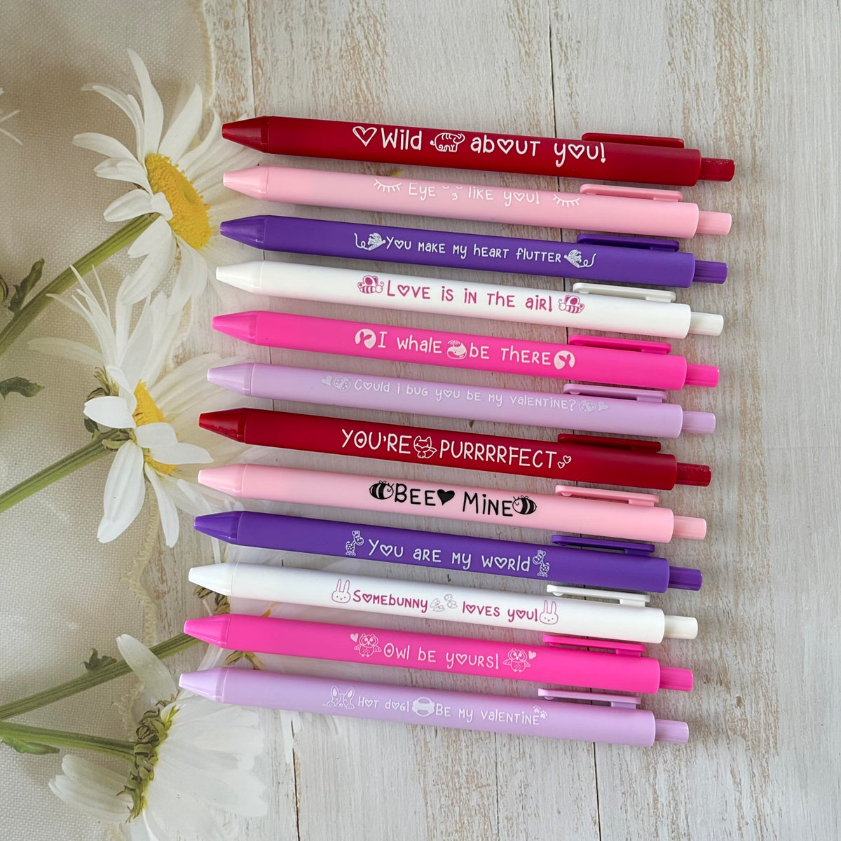 Jxueych 12 Pack Valentine's Day Novelty Ballpoint Pens - Hilarious & Heartfelt Messages for Loved
